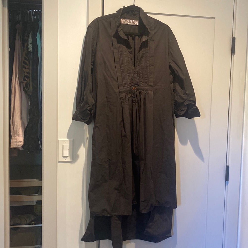 Magnolia Pearl black pleated high low dress